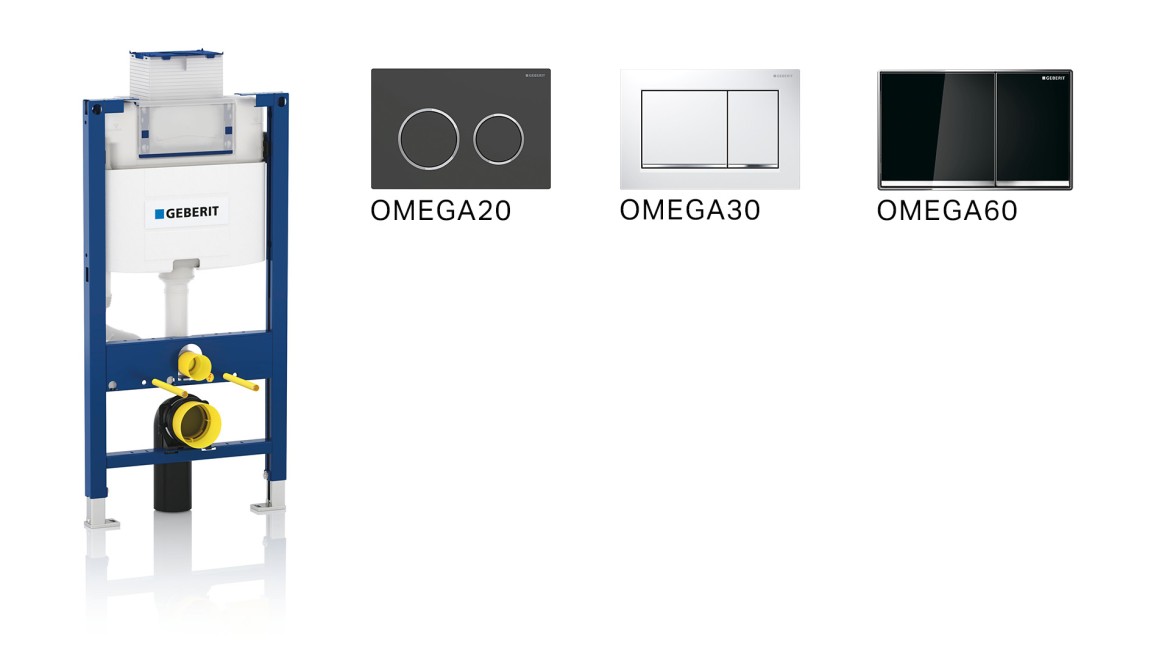 Geberit Omega cistern and actuator plates (© Geberit)