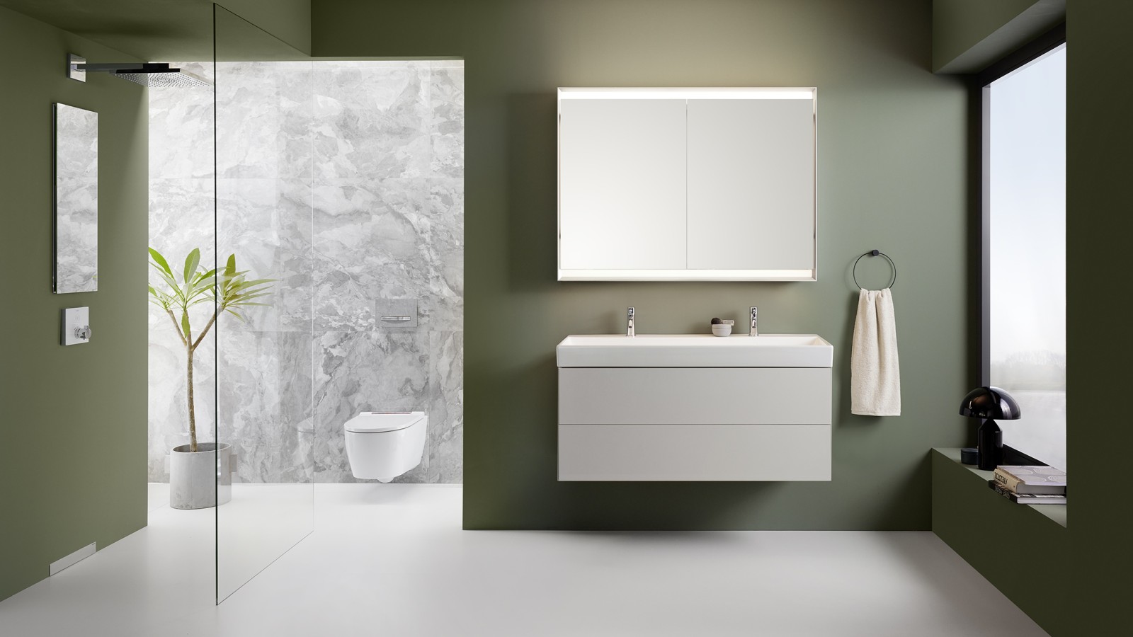 Salle de bains Geberit ONE avec sol continu (© Geberit) Salle de bains Geberit ONE avec sol continu (© Geberit)