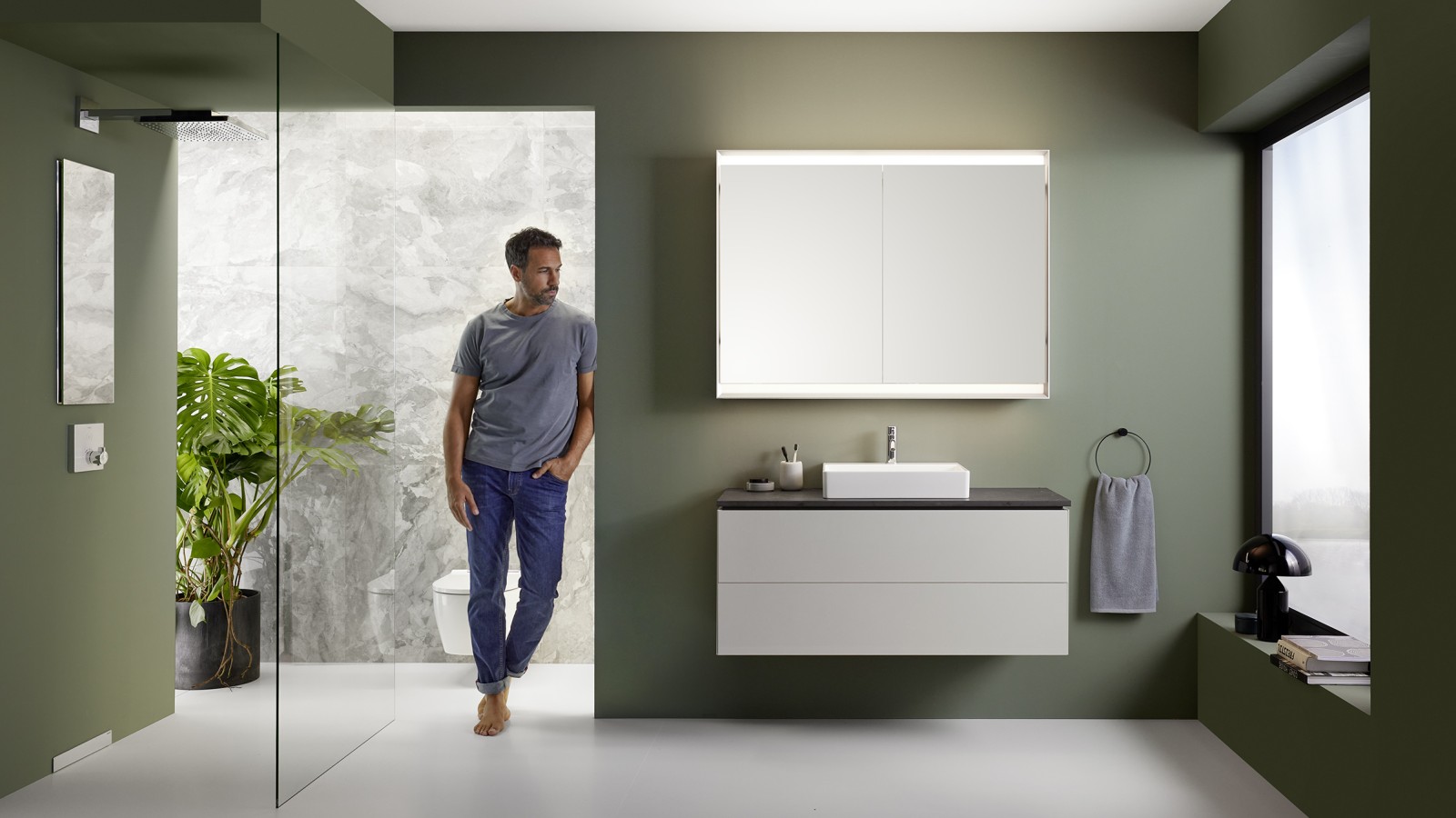 Meubles de salle de bains Geberit ONE coloris sable gris (© Geberit) Meubles de salle de bains Geberit ONE coloris sable gris (© Geberit)