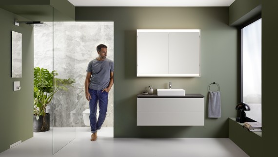 Meubles de salle de bains Geberit ONE coloris sable gris (© Geberit)