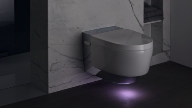 Geberit AquaClean Mera in chrome with orientation light