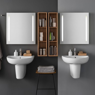 Geberit Selnova washbasins with pedestal, round design