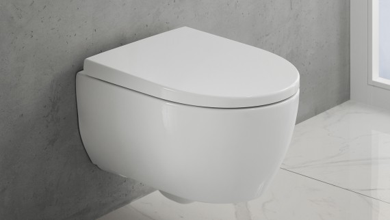 Wall-hung WC ceramic appliance from the Geberit iCon bathroom series (© Geberit)