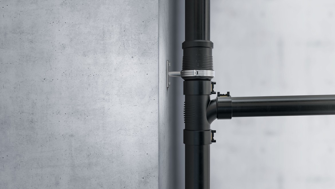 Nervures antibruit sur les raccords Geberit Silent-db20
