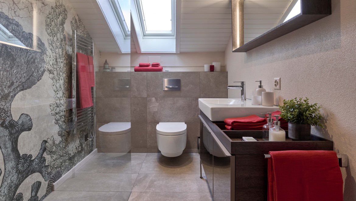 Bathroom with various Geberit products after renovation Bathroom with various Geberit products after renovation