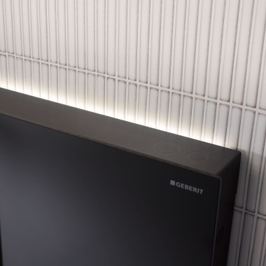 Orientation light on the Geberit Monolith Plus in black (© Geberit)