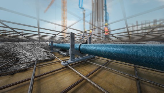 Use of Geberit Silent-db20 in concrete slabs with the cast-in concrete bracket