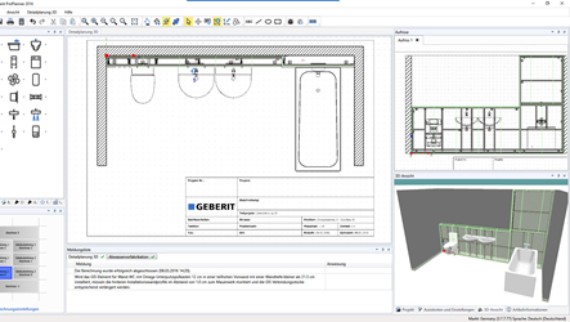 Planification détaillée 3D dans Geberit ProPlanner