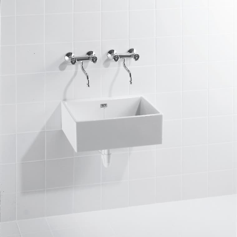 Geberit Publica sink for cleaning items in industry and trade. Geberit Publica sink for cleaning items in industry and trade.