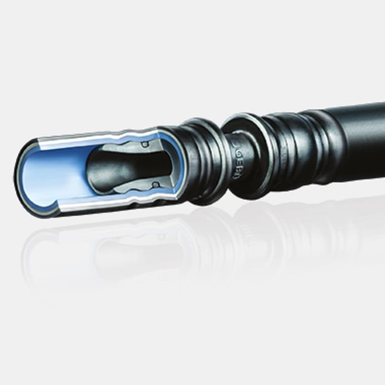 A Geberit Mepla connection between fitting and pipe A Geberit Mepla connection between fitting and pipe